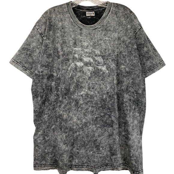 VTG The Hammer T Shirt Mens Acid Wash Tee Size XL Y2K Ash Black Gray - Picture 1 of 13
